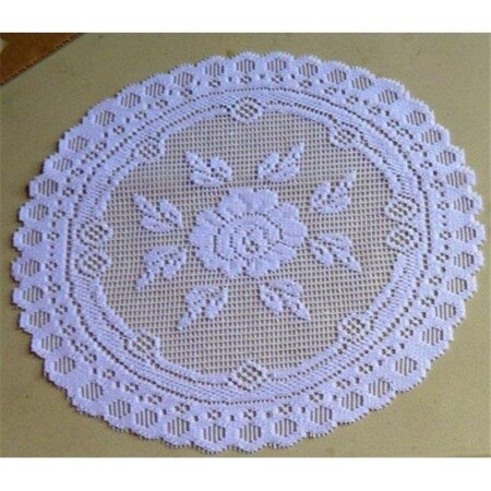 Tapestry Trading Tapestry Trading 652W8 8 in. European Lace Doily; White 652W8